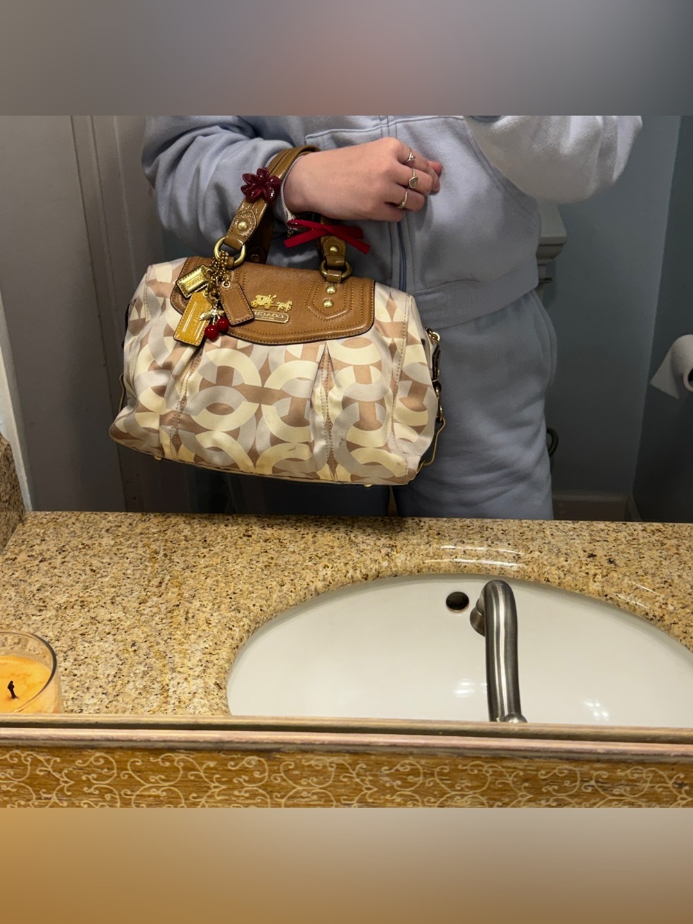 Y2K Coach Satin Monogramed Handbag - Picture 8 of 8